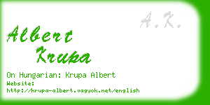 albert krupa business card